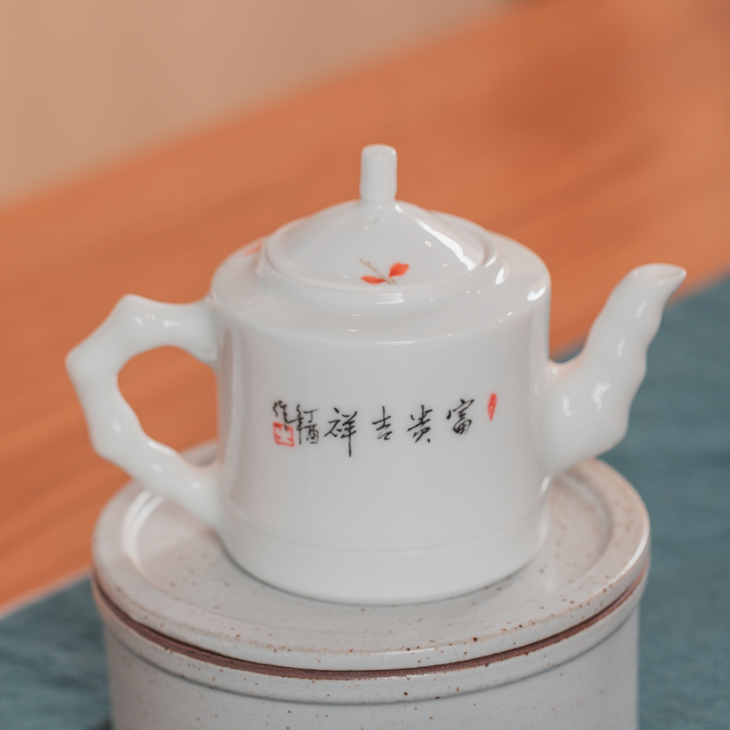 手尚功夫景德镇手绘陶瓷茶具套装家用青花瓷手绘功夫茶具白瓷茶具古镇陶瓷